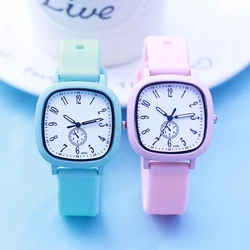 2024 children boys girls soft silicone quartz watches 6-18years young man woman students simple sports study time gifts watches