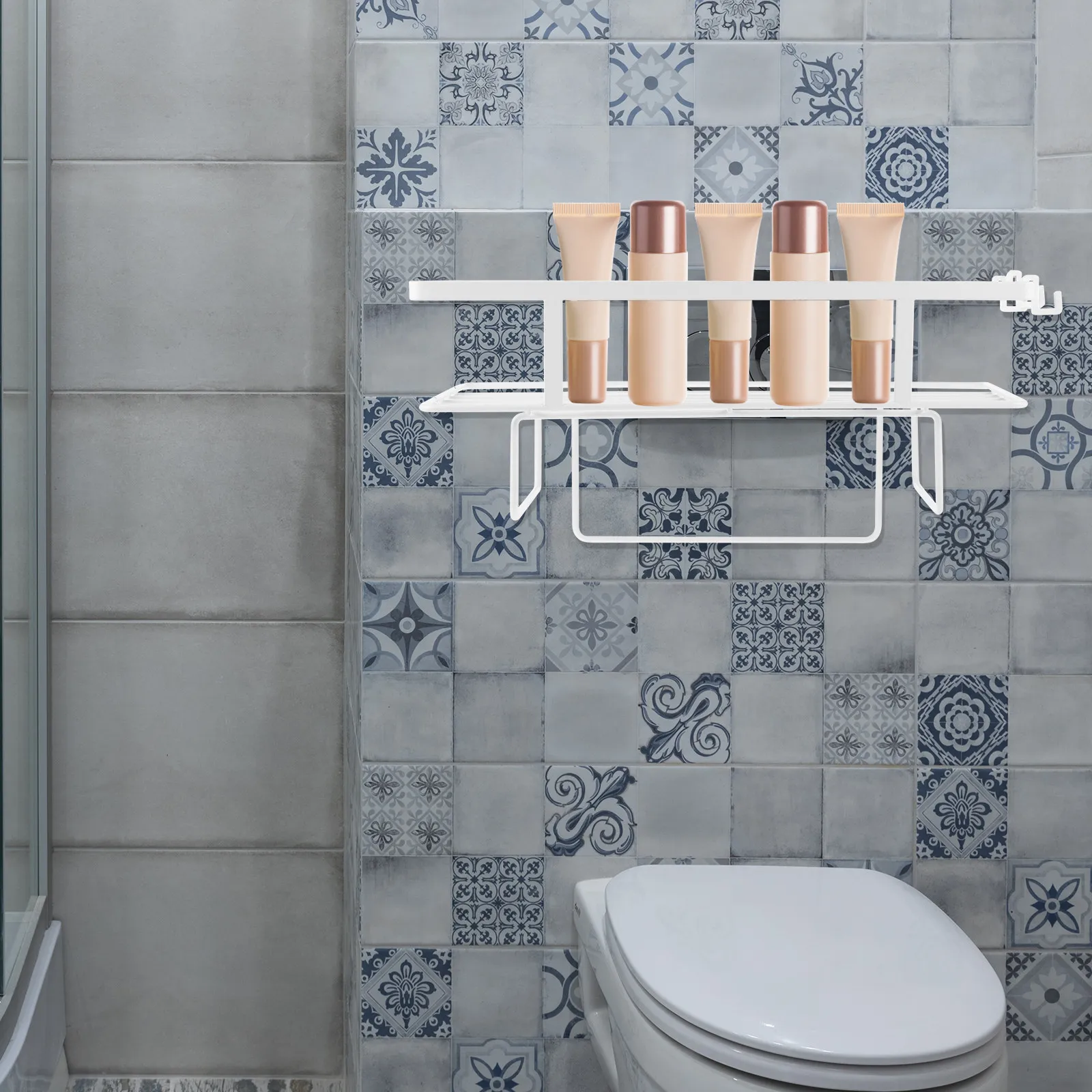 

Bathroom Storage Shelf Over Toilet Organizer Rack Large Capacity Iron Wall Mount Holder For Towels Sundries Storage