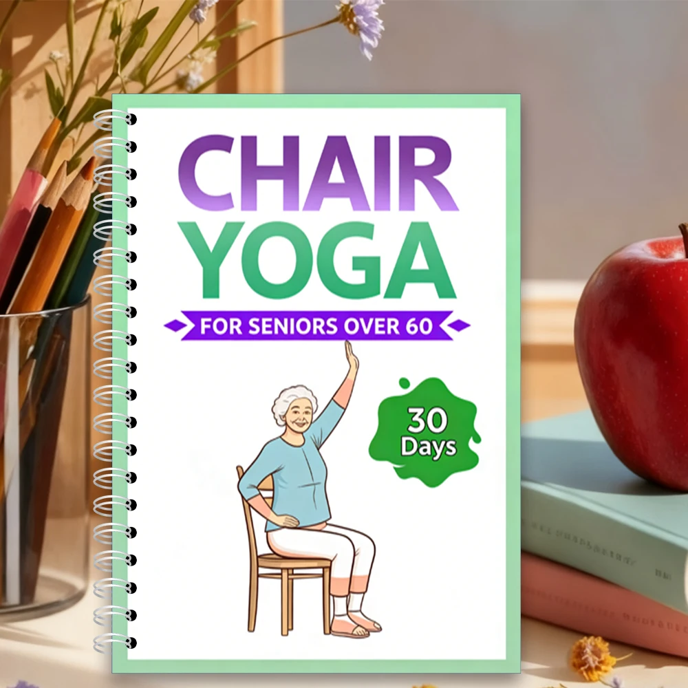 

Chair Yoga Logbook Notebook Fitness Plan for Seniors 60 and Above, Gentle Chair Yoga 30 Day Exercises for Balance Flexibility,