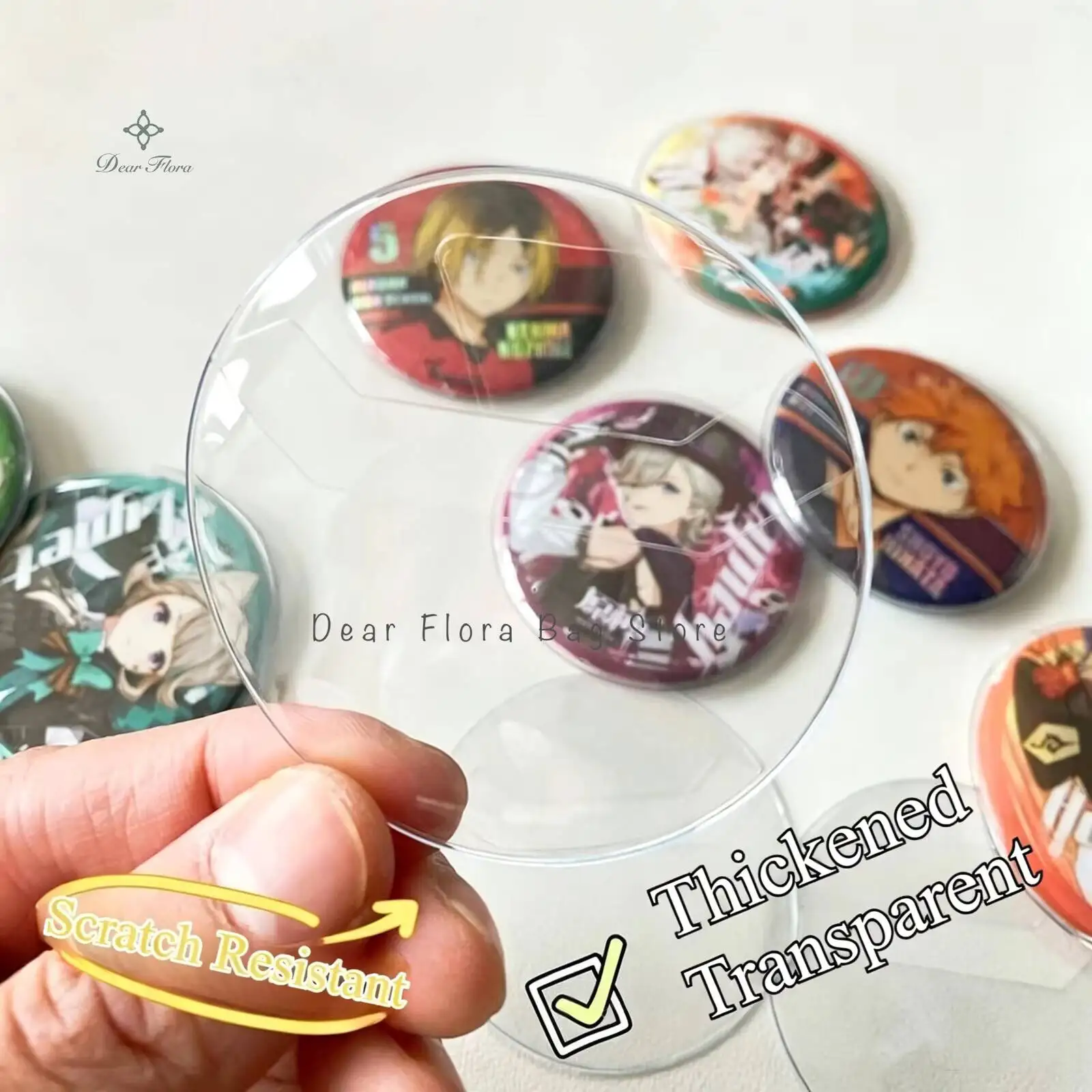Premium Clear/Laser 5/10/20PCs 60-83mm Ita Bag Badge Protector Transparent High-protection Pins Sleeve Anime Badge Display Cover