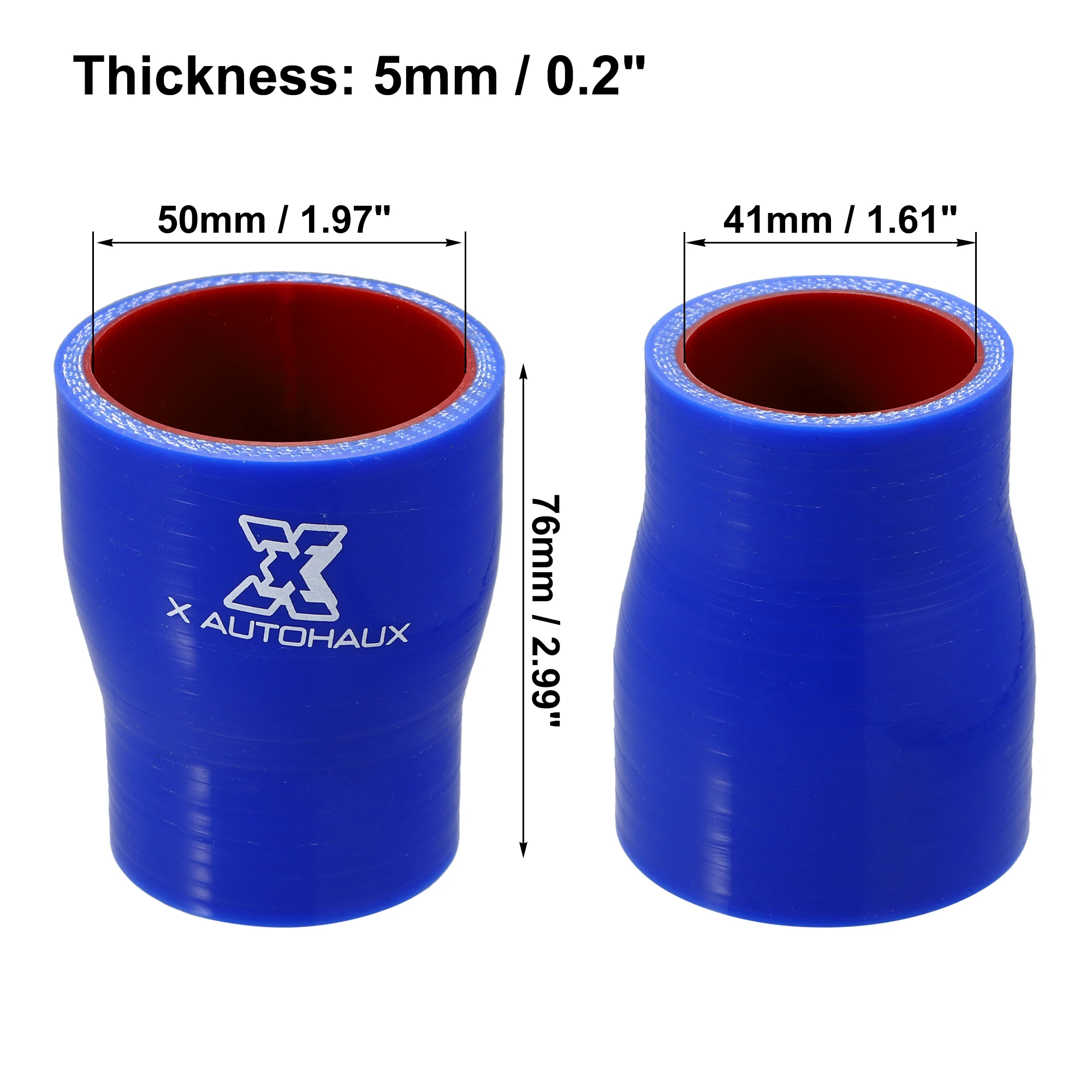 UXCELL 45–76 mm 45–63 mm 45–70 mm 45–57 mm 60–76 mm 70–76 mm Innendurchmesser Silikonschlauchkupplung Ladeluftkühlerrohr für Auto 76 mm