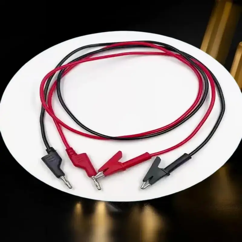 1/2Pcs Double End Test Lead Wire Line Electrical Voltage 4mm Banana Plug Alligator Clip Crocodile 15A Multimeter DIY Test Wires view 5