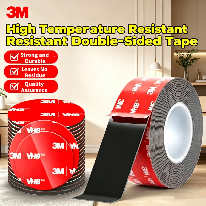 3M VHB Strong Double-Sided Tape High Adhesion Residue-Free Black Foam Tape Waterproof Automotive Special Tape High Temperature