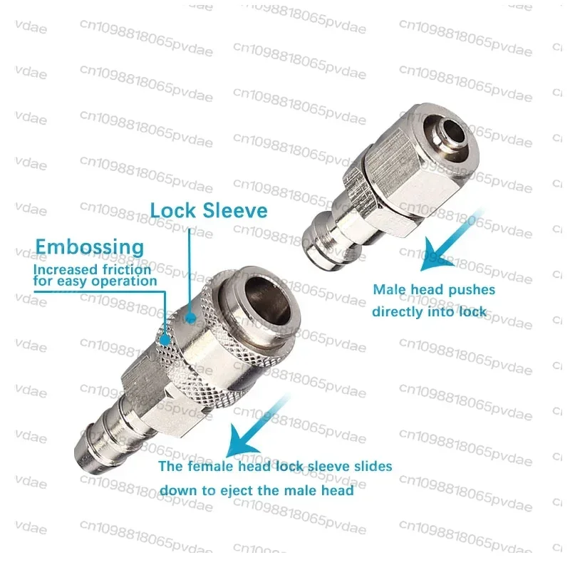 Tool Parts  Nickel-Plated Miniature European Self-Locking Mini Connector Pneumatic Fast Medical Equipment Notebook Machinery