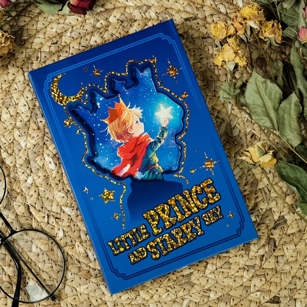 

Student Cute Notebook Little Prince Cartoon Weekly Planner Record Book Diary DIY Handbook Hardcover Classroom Record Notebook