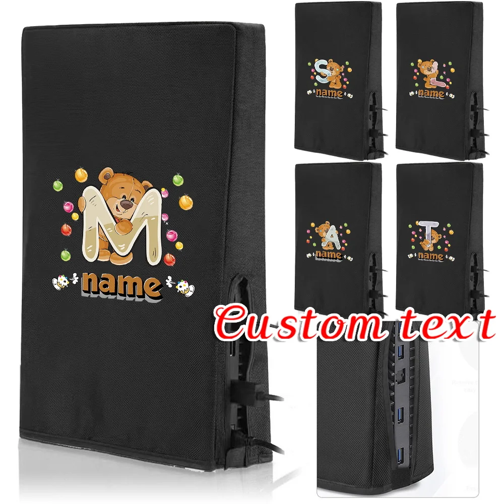 

Customized Name PS5 Game Console Black Protective Cover Waterproof and Dustproof Shell Protective Cover Cartoon Pattern