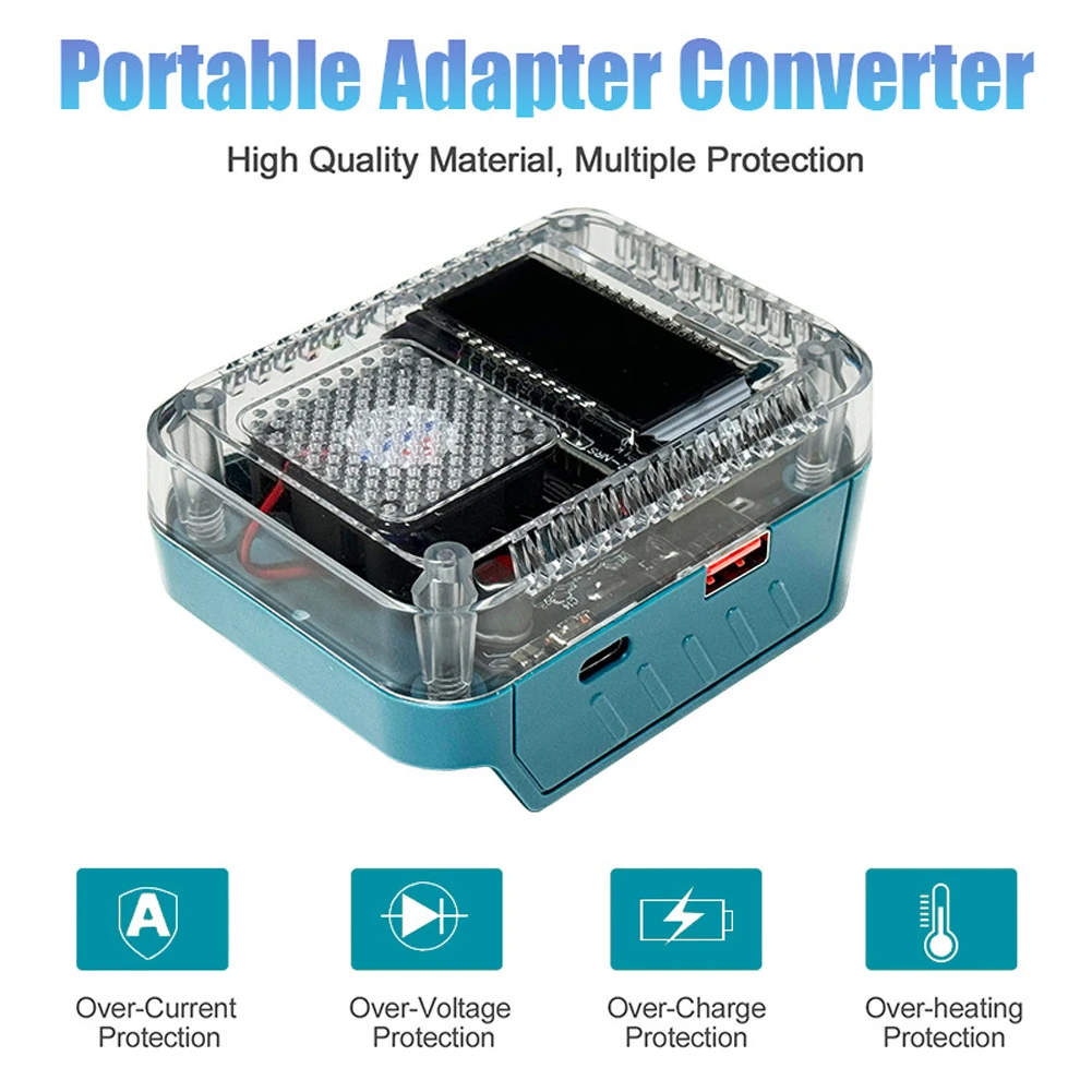 

Lithium Battery Charging Adapter Converter With Charger Port Output 95x68x45mm Battery Adapter Converter Power Tool Accessories