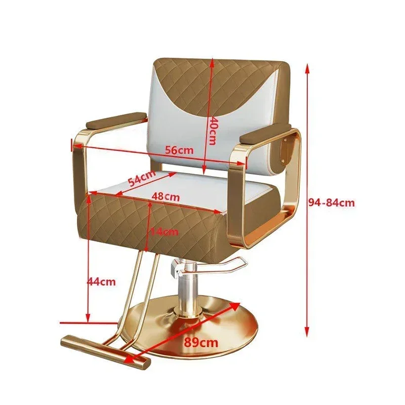 Single Lifter Barber Chair Classic Support Adjustable Rolling Barber Chair Swivel Vintage Cadeira De Barbeiro Salon Furniture