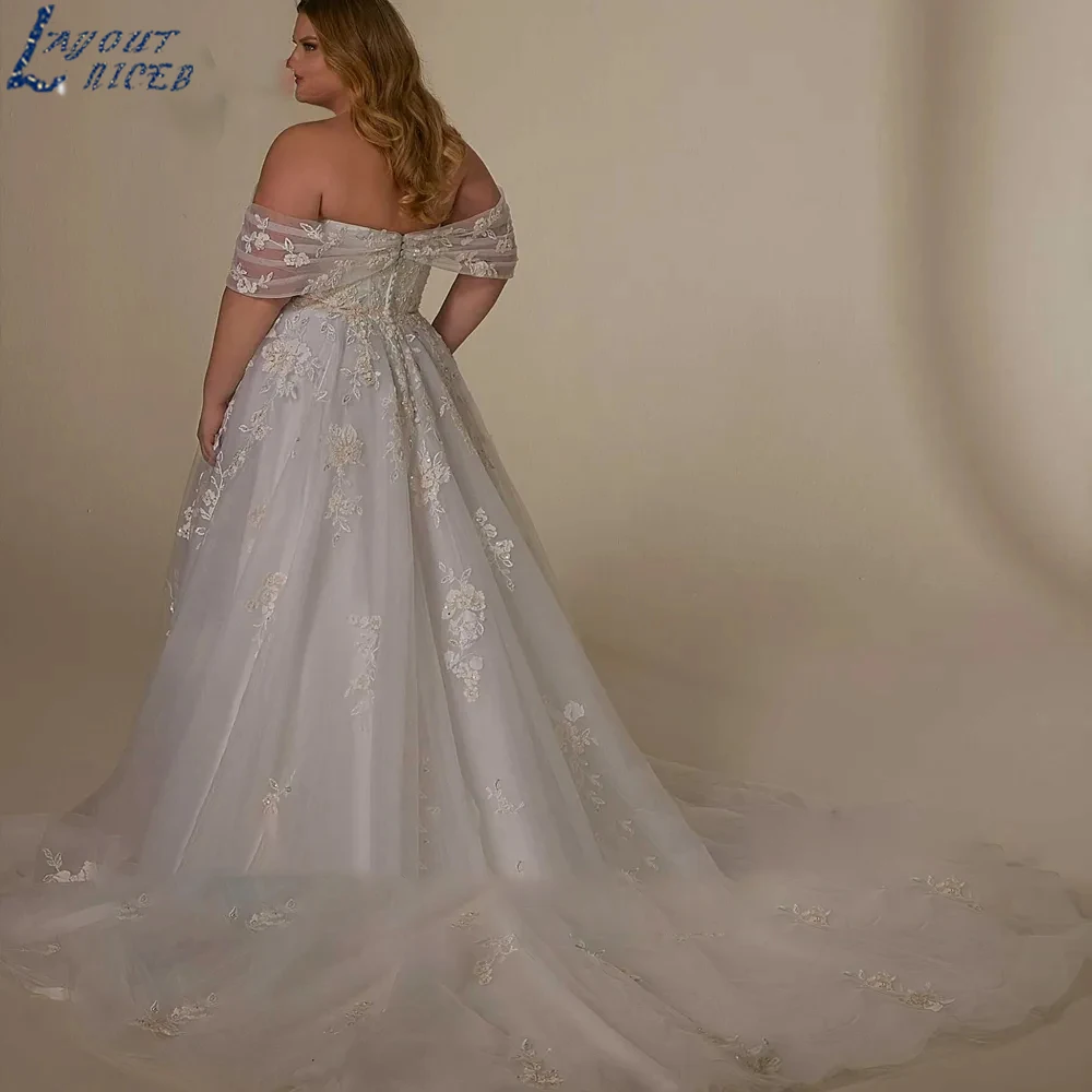 LAYOUT NICEB Exquisite Fora Do Ombro Plus Size Vestido De Noiva 2024 Romântico Querida Pescoço Apliques Vestidos De Noiva Vestido De NoivaLAYOUT NICEB Exquisite Fora Do Ombro Plus Size Vestido De Noiva 2024 Romântico Q