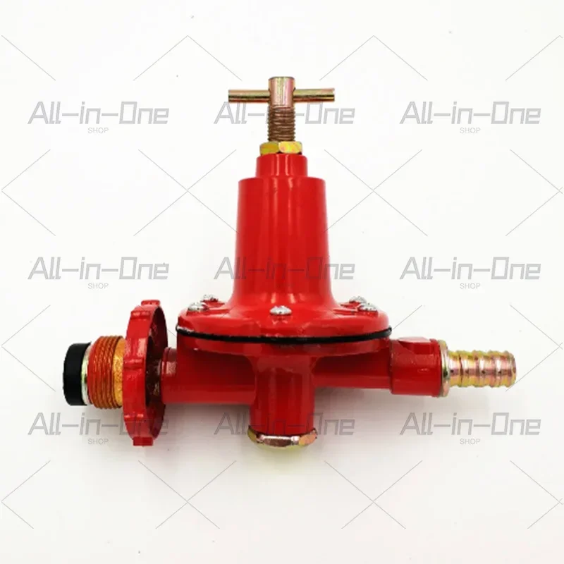 Furnace Gas Pressure Reducing Valve LP Propane Regulator Adjustable Liquefied Gas Medium Pressure Valve for BBQ Camping, Red