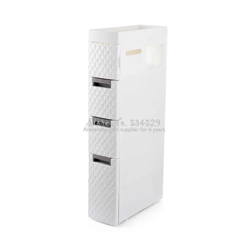 18CM Narrow Bathroom Organizer ShelfToilet Storage Rack Side CabinetPlastic Waterproof Corner Shelf with Drawersv New Arrivals