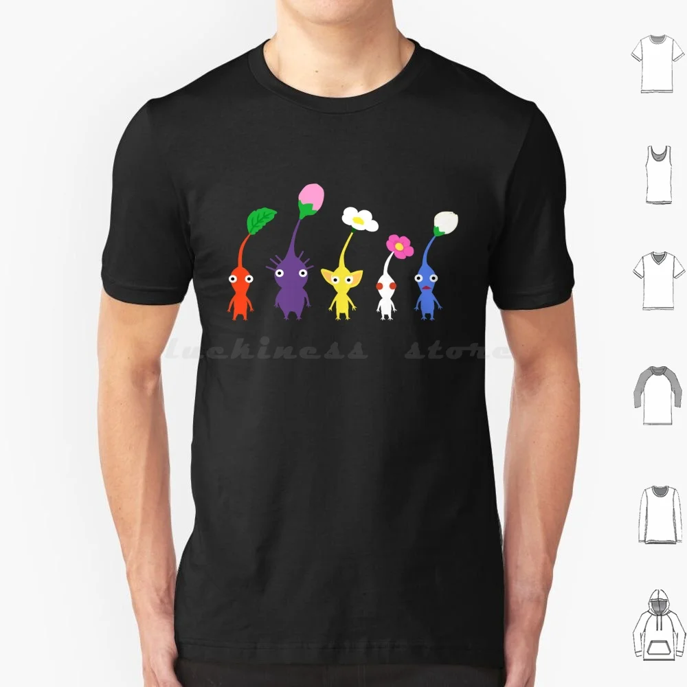 

Синяя футболка с милым узором Pikmin, хлопковая футболка для мужчин и женщин, принт «сделай сам», Pikmin Olimar Game Pikmin 2, синий, игра Cube Pikmin, желтый, синий