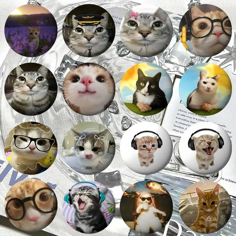 Niedliche Katzen-Meme Lustige Kawaii Anstecknadeln Weiche Blechbuttons Metallbrosche Individueller Schmuck Accessoires für Hut Tasche Revers