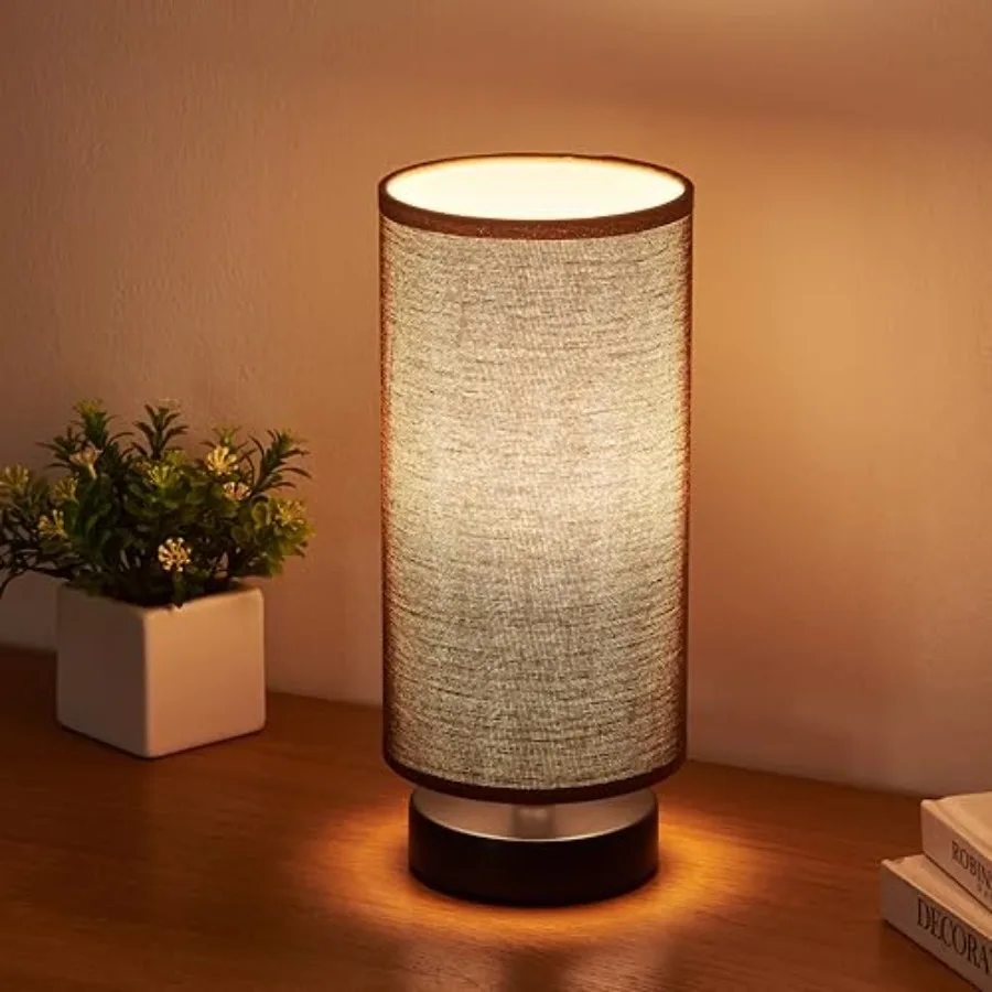 

Table Lamp, Bedside Nightstand Lamp, Simple Desk Lamp, Cylinder Table Lamp for Bedroom Living Room Office Study, Shade and Blac