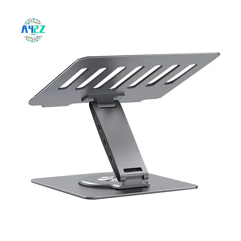 A42Z-9-In-1 Desk Laptop Stand With Docking Station, 360° Rotation 4K60hz, 3 USB3.0, 100W PD Charging For PC Laptop