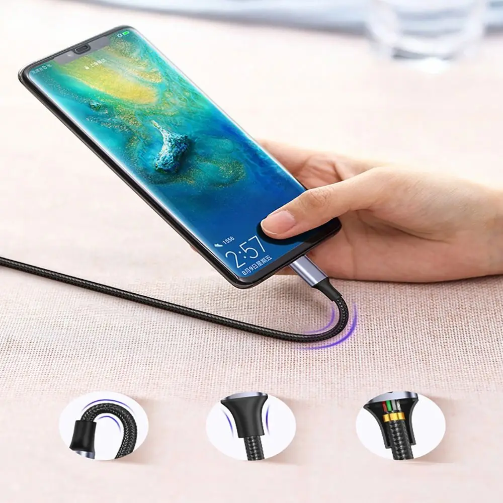 High Speed PD 100W USB A to Type C Line 90 Degree 480Mbps Charging Cable Universal 6A Quick Charge Data Cord Laptop