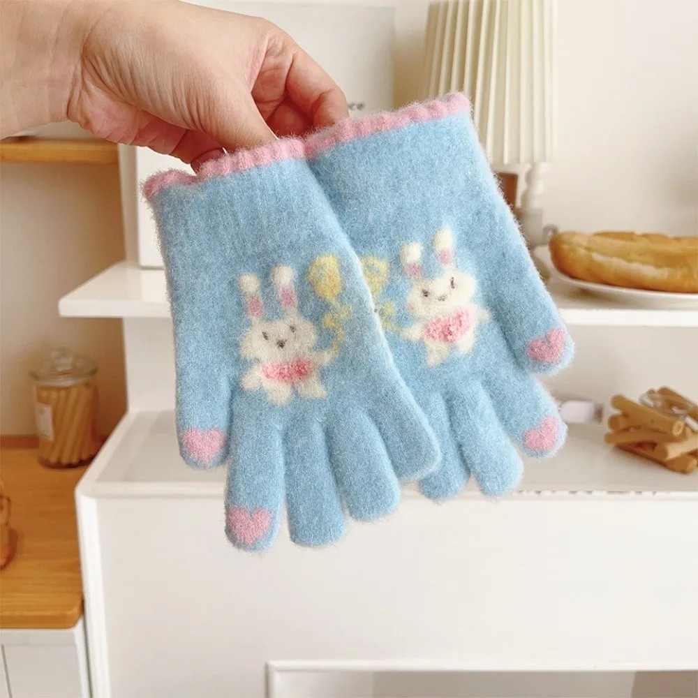 

Новые морозостойкие перчатки, ветрозащитные толстые теплые перчатки, зимние варежки с милым мультяшным кроликом