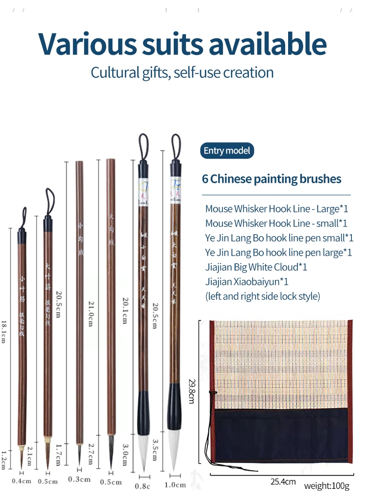 Chinesische Malerei Pinsel Anfänger Kalligraphie Zeichnung Bambus Stift Vorhang Filz Reis Papier Set Landschaft Zeichnung Schreiben Kunst Versorgung – Detail 9