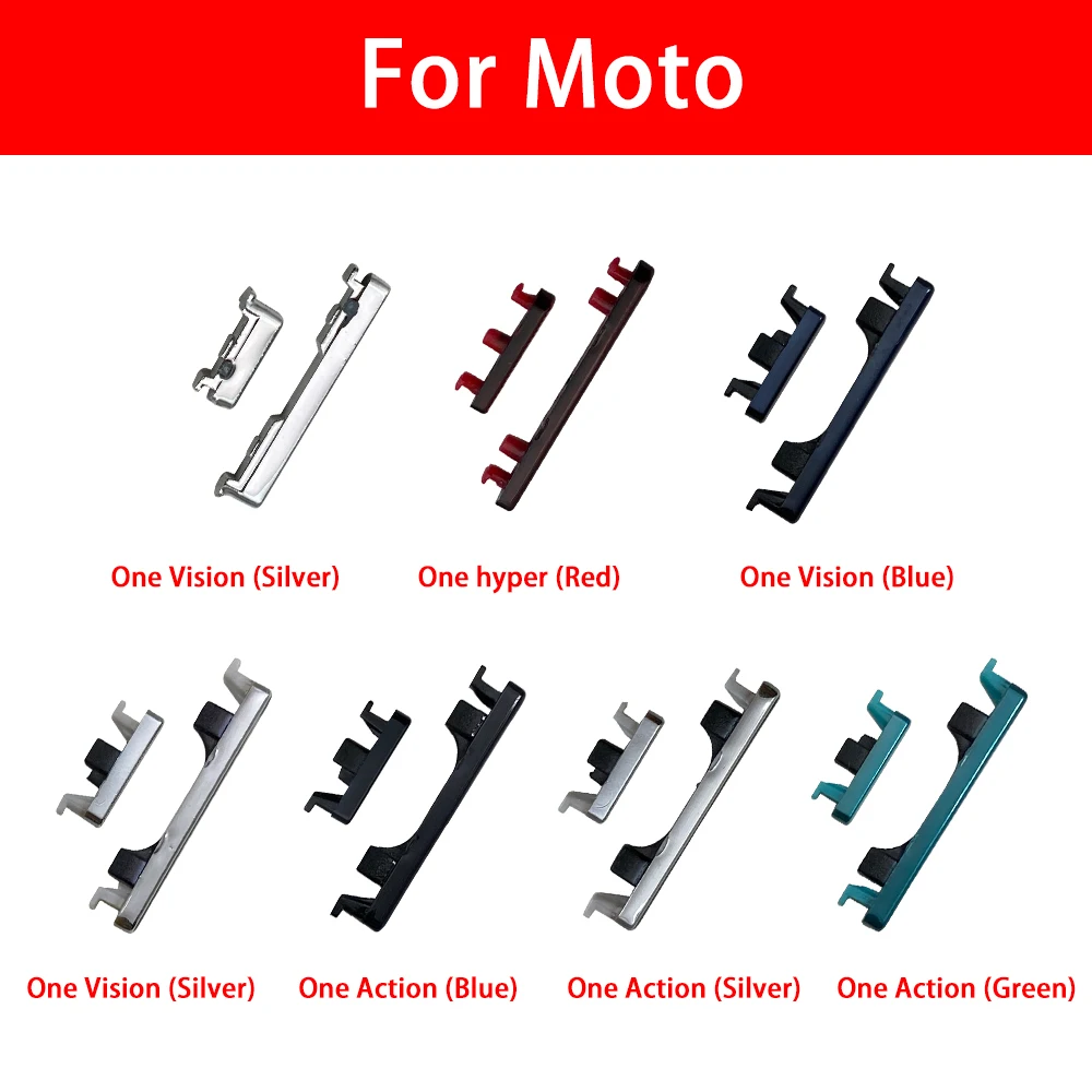 SIde Volume Button For Moto One Action Vision Fusion Plus Power ON / OFF Buttton Key Set Replacement Part