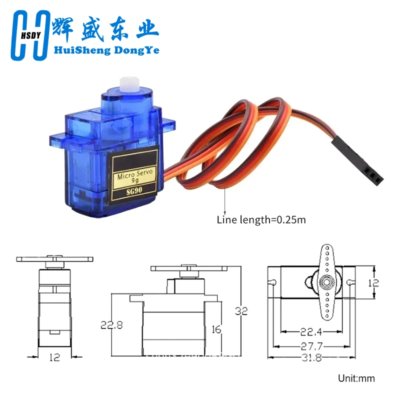 4 Uds Micro Servomotor Sg90 9g Mini Servos Kit de Motor engranaje de plástico Servo de 180/360