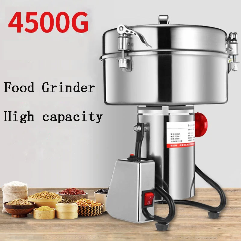 4500g Dry Food Grinder Mill Grinding Machine Gristmill Grains Spices  Cereals Coffee Home 110V Powder Crusher