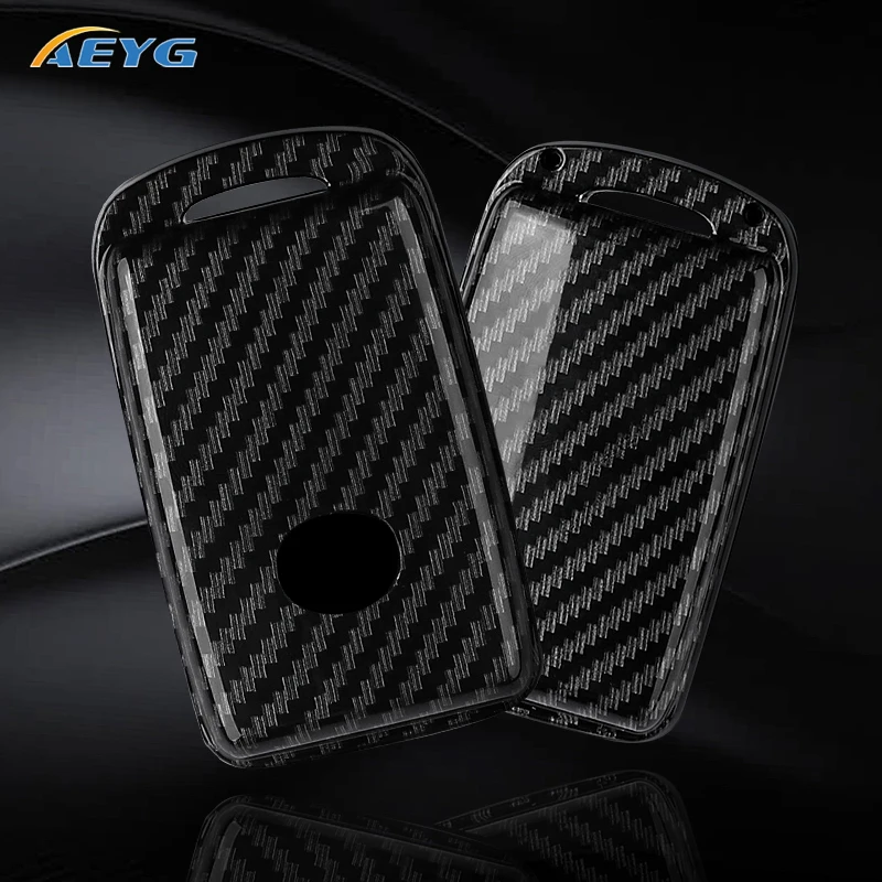 ABS Carbon Fiber Car Key Case Cover For Mazda 3 6 Cx30 MX30 Cx9 x9 Cx5 x5 Cx8 MX5 ss30 HolderCar interior keychain Accessories