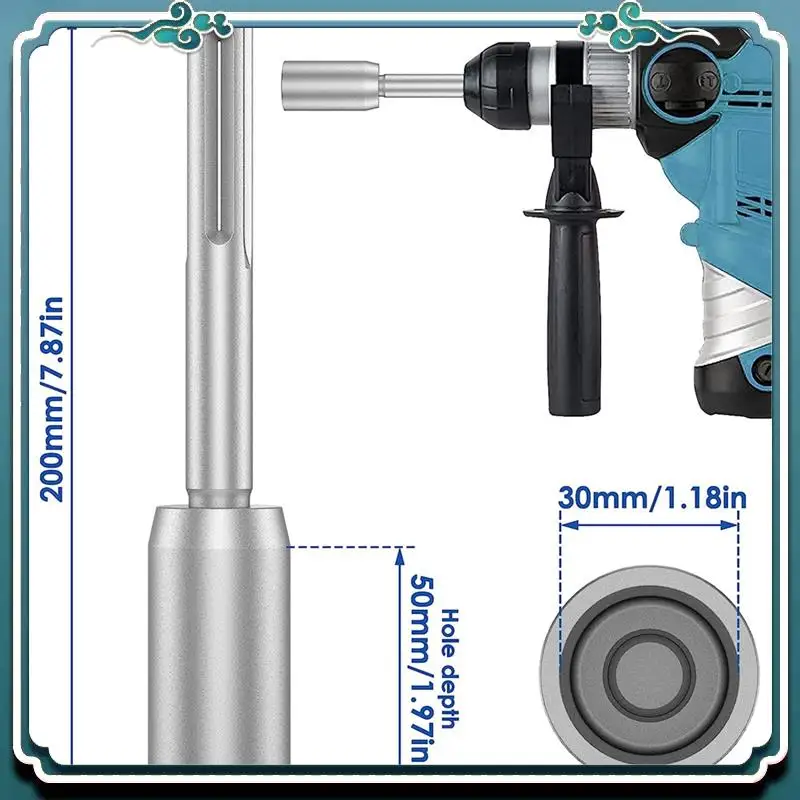

Premium SDS-Max Ground Rod Driver, Heavy Duty Steel Drill Bit Driver,For Rotaryhammer Drill Grounding Rods