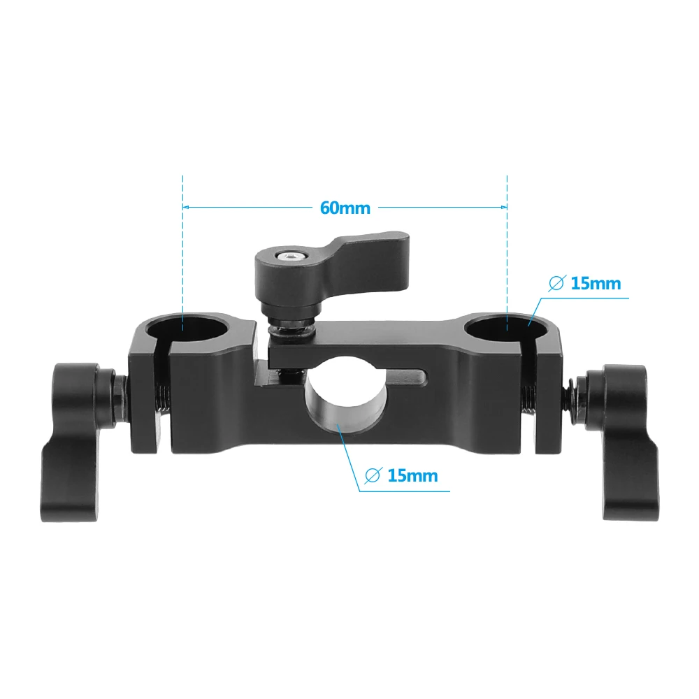 CAMVATE Standard 15mm Railblock Clamp Holder 3 Holes For DSLR Camera Lens Monitor 15mm Rod Supporting System Shoulder Rig