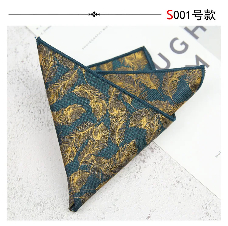 男性用レトロフローラルハンカチ、新郎用ハンカチ、結婚披露宴用ハンカチ、レトロポケットスクエア、絶妙なブラウンワインとグリーン、新年の贈り物、22cm