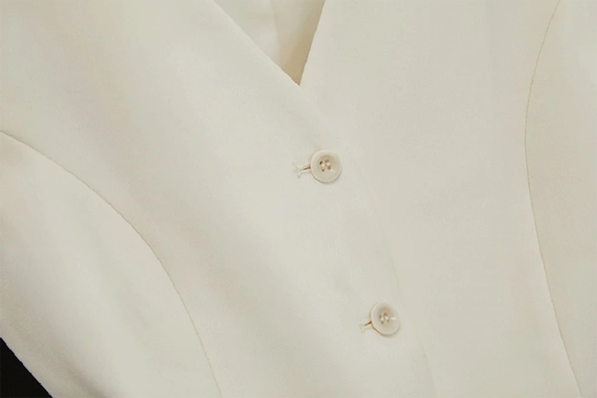 Summer Solid Color White Black Women Blazer Vest Loose Cardigan Sleeveless Jacket Single Button Wasitcoat Female Formal Suit