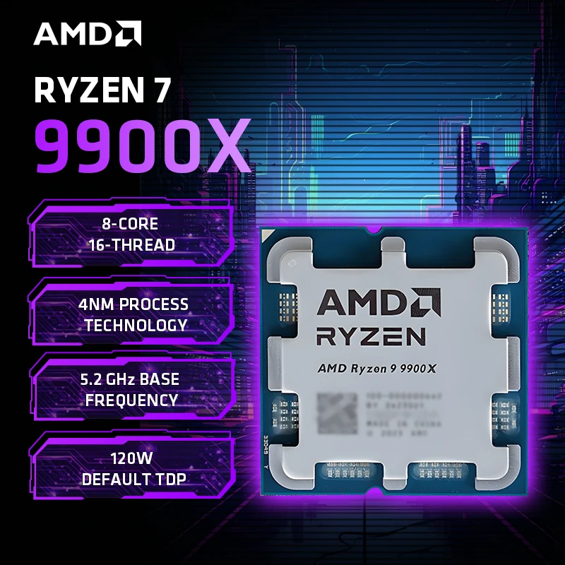 

AMD Ryzen 9 9900X 100% Brand New AMD R9 9900X Max Boost 5.6GHz 12-Core 24-Thread 64MB Cache Socket AM5 without Box for B850 X870