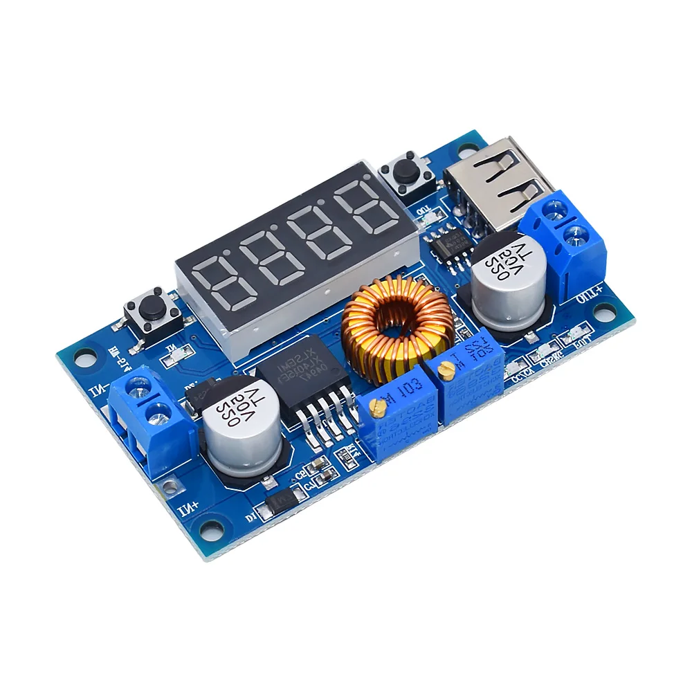 DC-DC 5A Digital LED Drive Lithum Battery Charger Module CC/CV USB Step Down Buck Converter With Voltmeter Ammeter