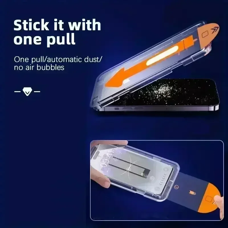 

4PCS Dust Free Install Privacy Screen Protector Film for IPhone Air 16E 15 14 Plus 13 12 Mini 11 17 Pro Max XR XS Tempered Glass