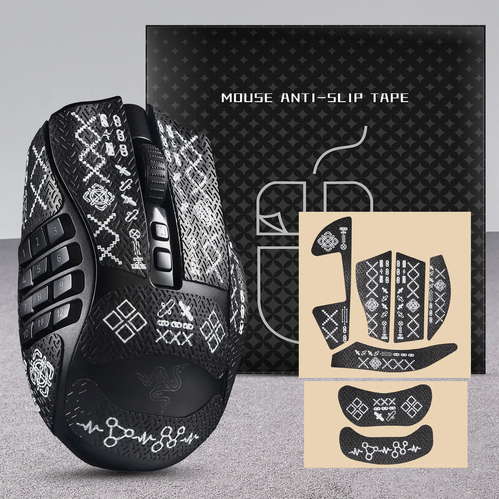 Mouse Grip Tape Sticker for Razer Naga V2 Pro Superlight Wireless Mouse Gaming Mouse Suck Sweat Anti Slip Skin Self-Adhesive