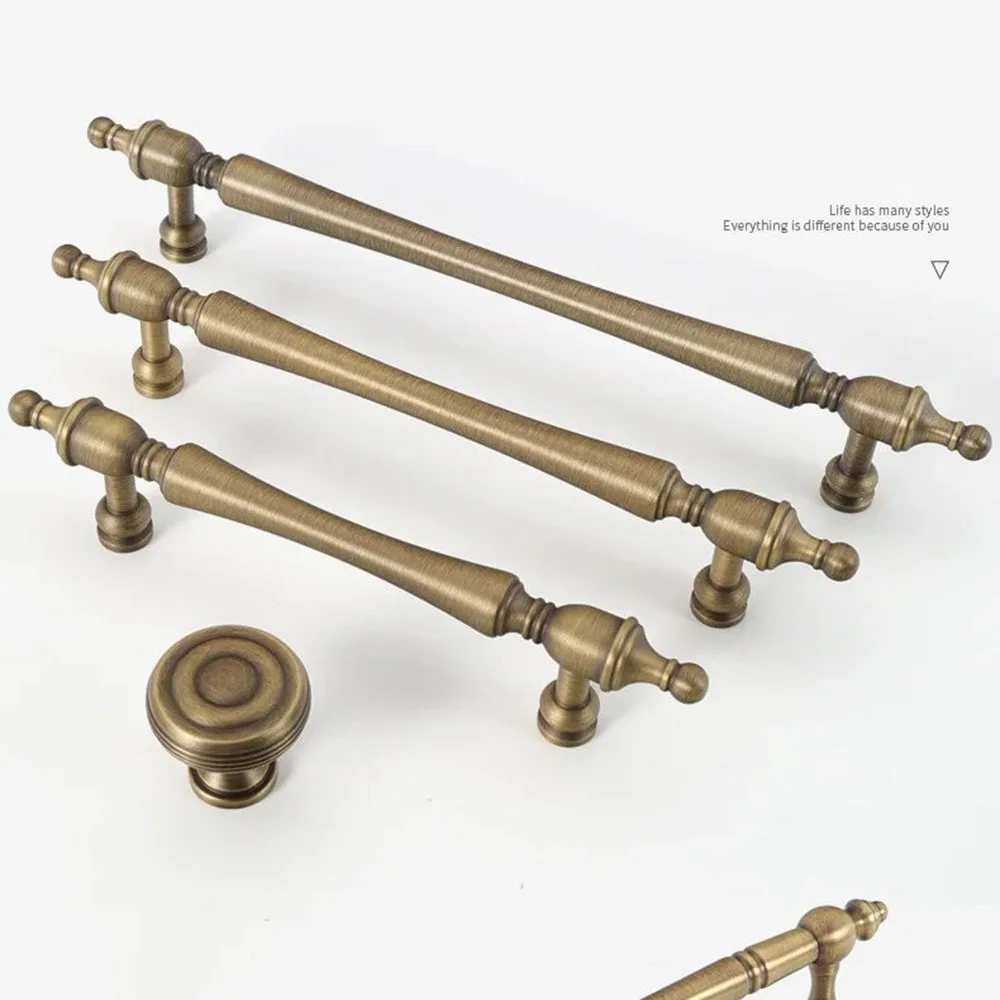 French Style/Bronze Brass Cabinet Door Handles and Knobs Antique Drawer Pulls Vintage Kitchen Cupboard Handle Wardrobe Hardware