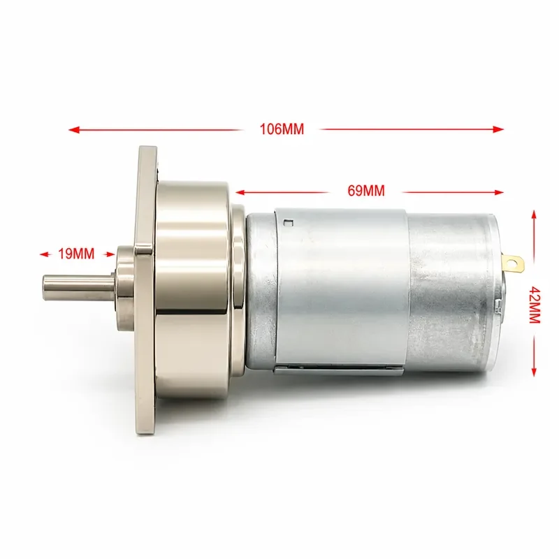 775 Geared Motor 12V 24V DC Micro Reducer 35W High Torque Speed Adjustable Slow RPM DIY Electric Gearbox for Robot Automation