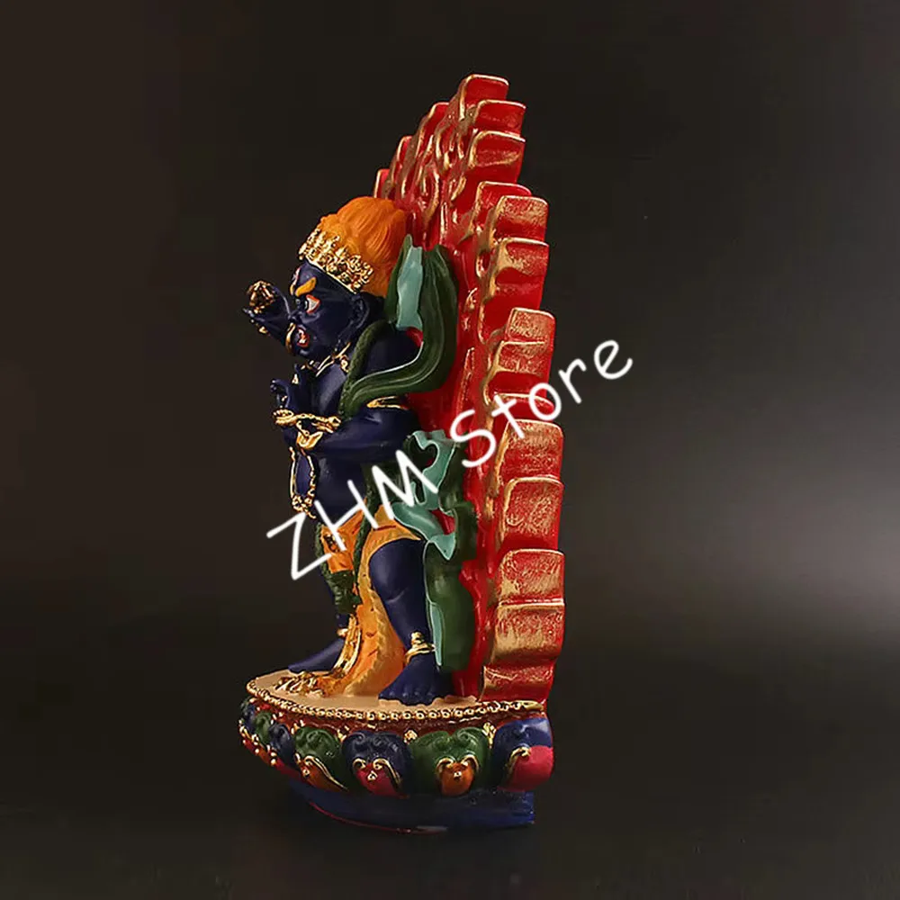 Big 20cm Vajrapani Bodhisattva Buddha Statues Tantric Buddhism Hand-painted Statues of The Mountain God Buddha Figurine