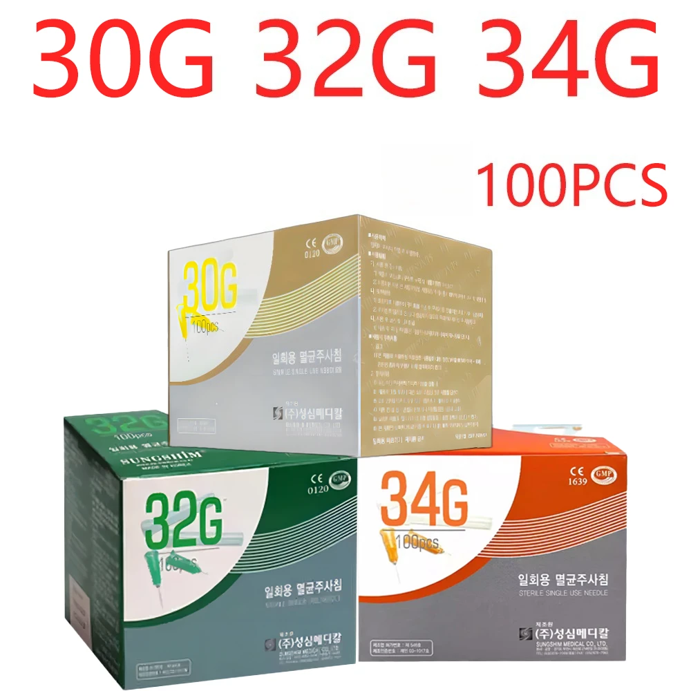 Aseptic Disposable Painless Small Needle Syringe 30G13mm 32G 34G Cosmetic Injection Tool for Medical And Health