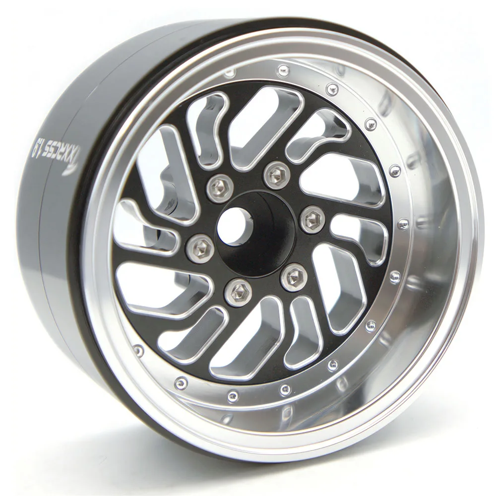 TxxRcss RC 1.9 Inch Beadlock Wheels Offsets -8.5mm Rims Hex 12mm Aluminum Wheel for TRX4 TRX6 SCX10 Gen8 1/10 RC Crawler Remote