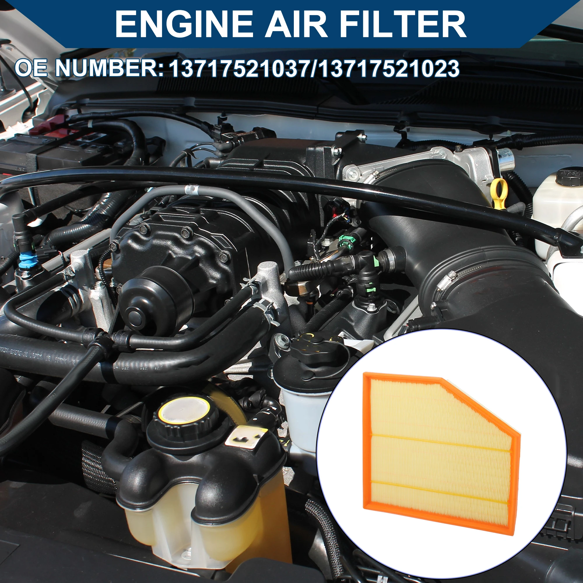 

X воздушный фильтр двигателя Autohaux No 13717521037 для BMW 545i Base 4.4L 2004 2005 1 шт.