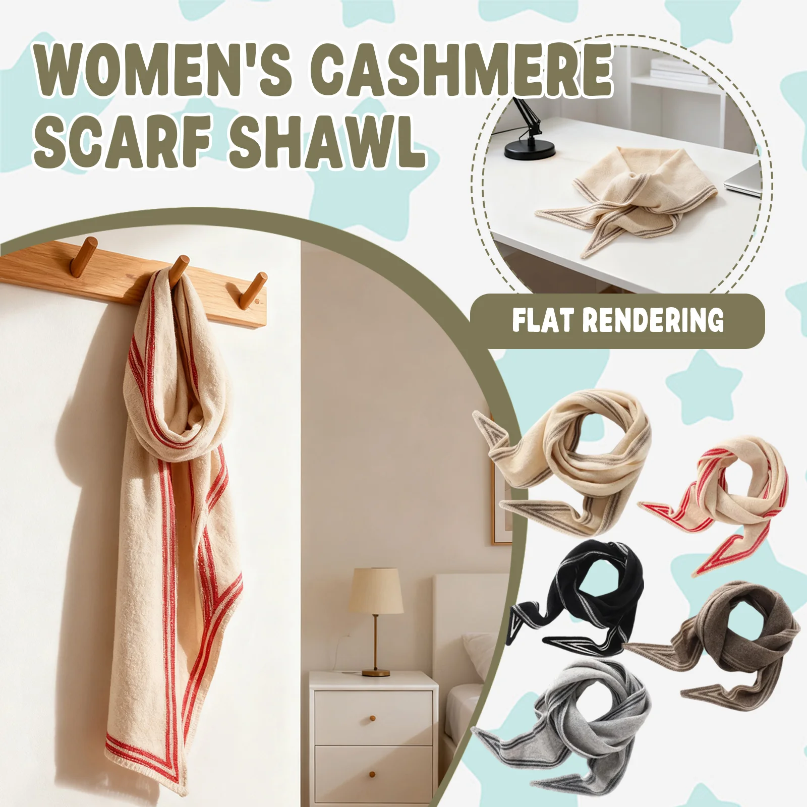 

Women Cashmere Scarf Shawl Casual Solid Color Soft Comfortable Plush Scarf Lady Graceful Temperament Winter Thermal Scarf