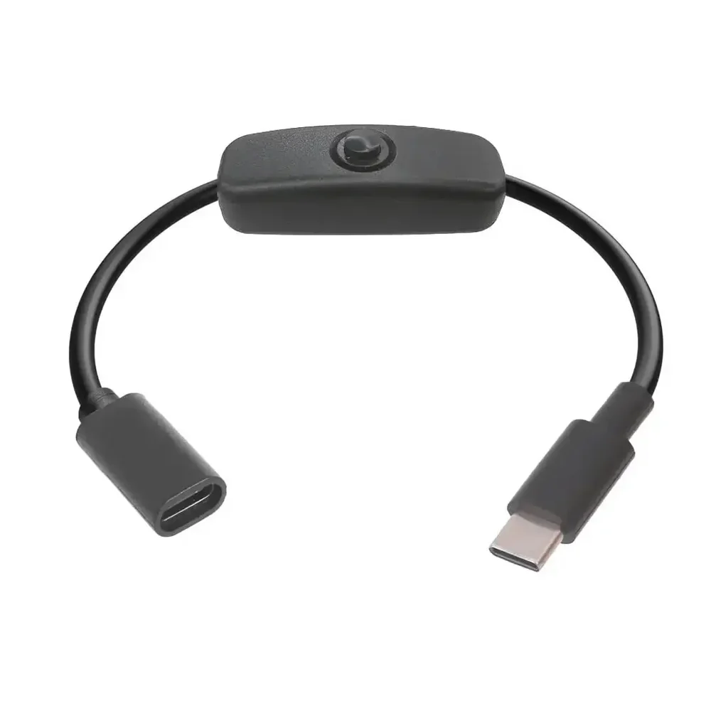 

Универсальный удлинитель USB Type-C 2-в-1 с кнопкой включения/выключения, кабель питания USB-C PD на Micro USB / DC 5В