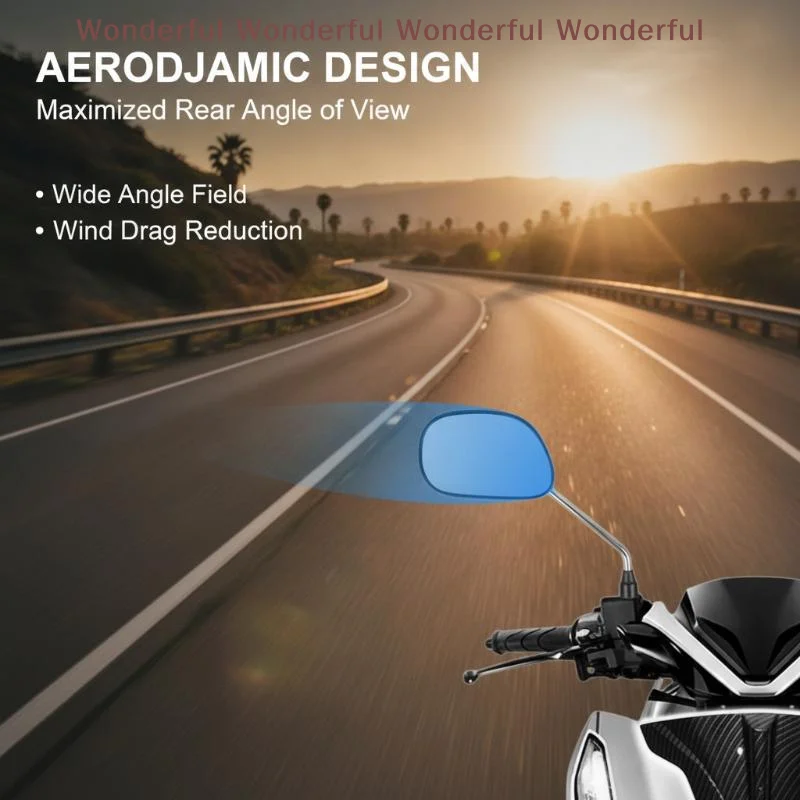 2PCS Universal 10mm Thread Oval Rearview Mirror Black Side Mirror For 125 Motorcycle Scooter Electric Bike Replacement