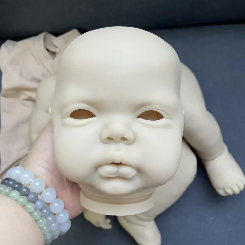 NPK 25Inch Unpainted Blank Doll Kit Reborn Pickle Fresh Color with Cloth Body and Eyes Include Uncolor Doll Parts