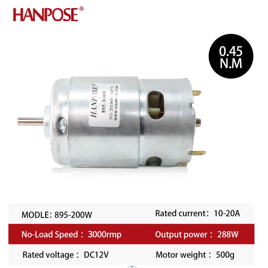 Motor de husillo de 775-795 RPM, Motor de cepillo de CC, 895, 3000, 12000 W, con rodamiento de dos bolas nominal, duradero, 775, 150