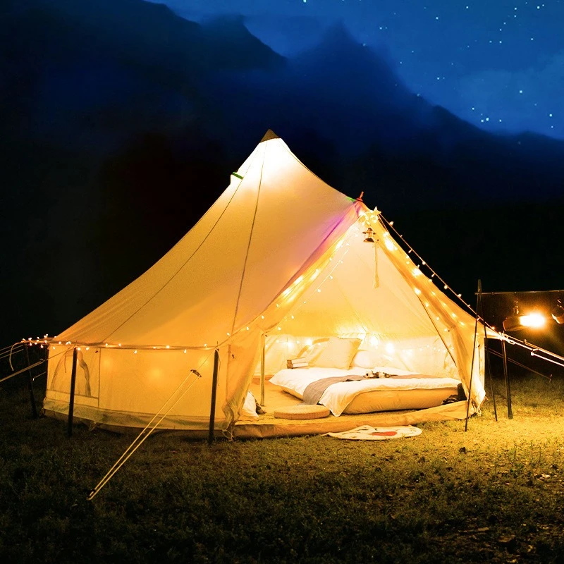 

Source factory tent outdoor camping 280G breathable cotton rainproof sunscreen picnic supplies camp yurt wholesale