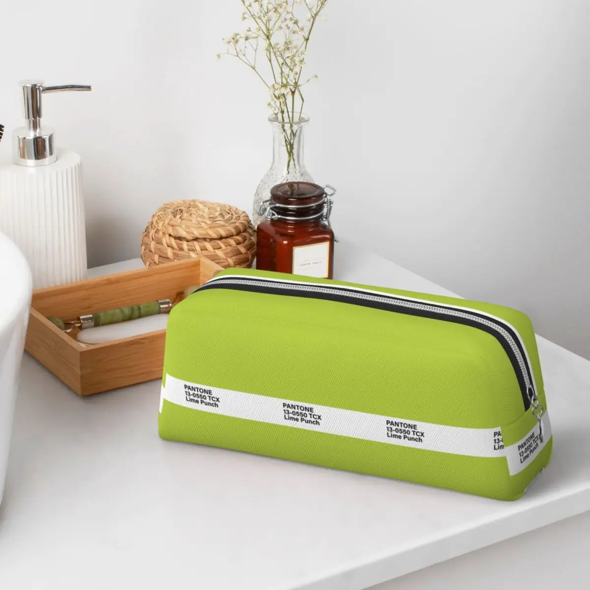 Pantone 13-0550 TCX Lime Punch Pencil Cases for Students Gifts Pen Box Pencil Bag Pencil Pouch Storage Stationery Supplies