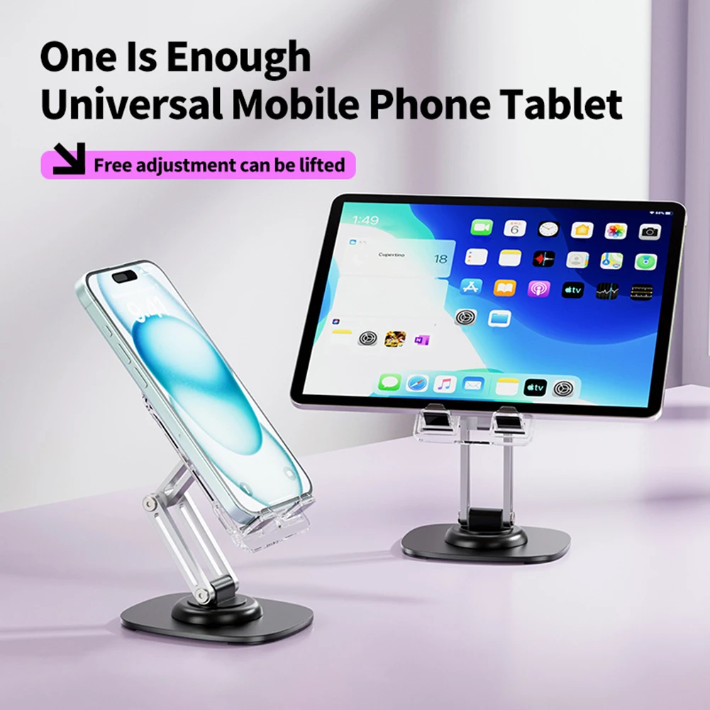 Transparent Lifting Phone Holder For Desktop Non-Slip Stable Phone Bracket For Bedroom Bedside