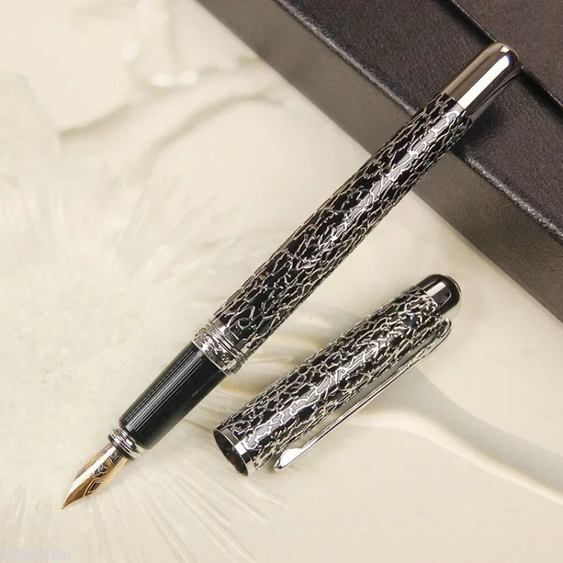 

New LIQIN 660 Metal Fountain Pen Iridium Gold F 0.5mm Nib Calligraphy Pen School Office Supplies Luxury Writing Students Gift