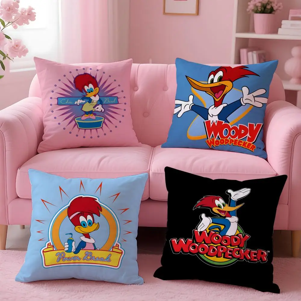Cartoon Woody Woodpecker Cushion Cover Cushion Cover Set 4Pcs 50x50 45x45 40x40 Pillowcase Decorative Sofa Home Decor